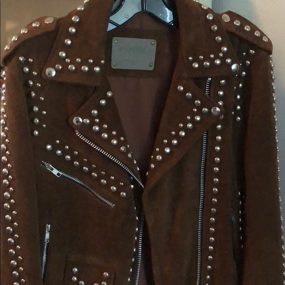 Understated Leather - Brown Suede & Studded Jacket - Picture 2 of 4